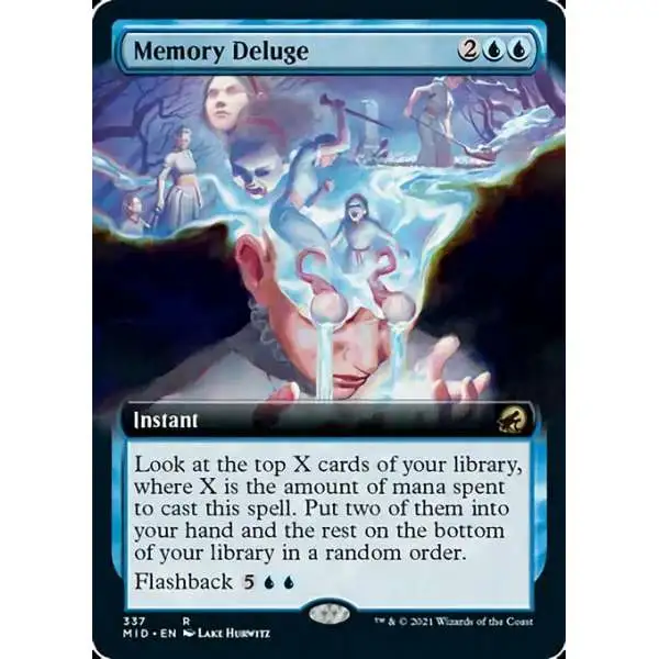 MtG Trading Card Game Innistrad: Midnight Hunt Rare Memory Deluge #337 [Extended Art]