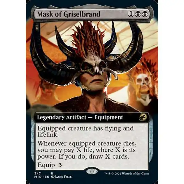 MtG Trading Card Game Innistrad: Midnight Hunt Mythic Rare Mask of Griselbrand #347 [Extended Art Foil]