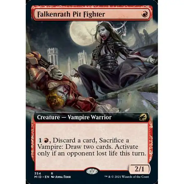 MtG Trading Card Game Innistrad: Midnight Hunt Rare Falkenrath Pit Fighter #354 [Extended Art Foil]