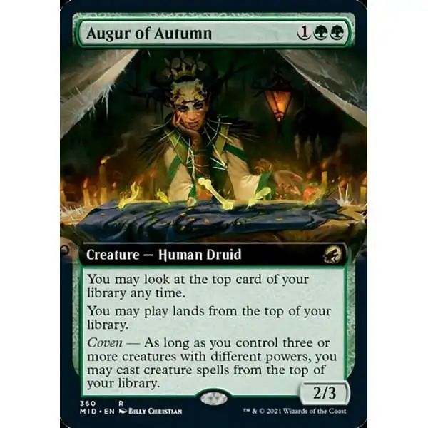 MtG Trading Card Game Innistrad: Midnight Hunt Rare Augur of Autumn #360 [Extended Art Foil]