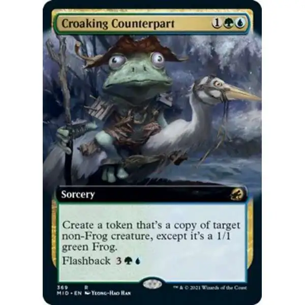 MtG Trading Card Game Innistrad: Midnight Hunt Rare Croaking Counterpart #369 [Extended Art]