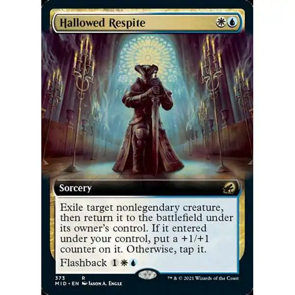 MtG Trading Card Game Innistrad: Midnight Hunt Rare Hallowed Respite #373 [Extended Art Foil]