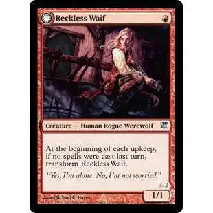 MtG Trading Card Game Innistrad Uncommon Foil Reckless Waif / Merciless Predator #159