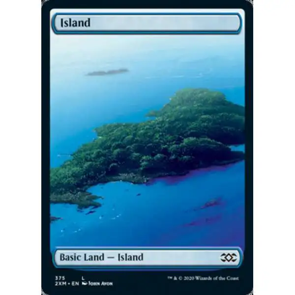 MtG Double Masters Land Island #375 [Full-Art, John Avon]