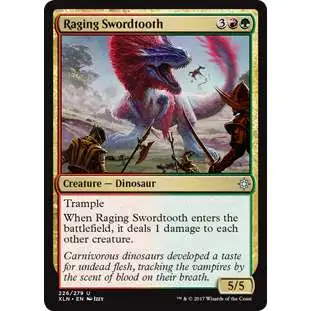 MtG Trading Card Game Ixalan Uncommon Raging Swordtooth #226