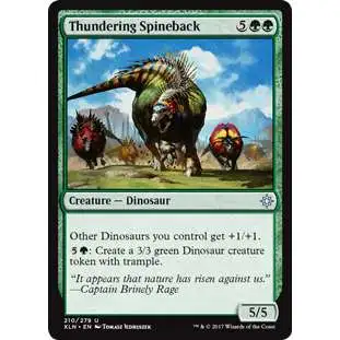 MtG Trading Card Game Ixalan Uncommon Thundering Spineback #210