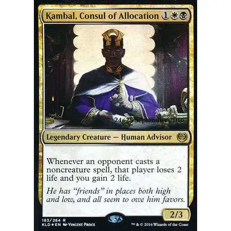 MtG Trading Card Game Kaladesh Rare Kambal, Consul of Allocation #183 [Prerelease foil]