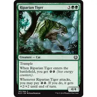 MtG Trading Card Game Kaladesh Common Riparian Tiger #167