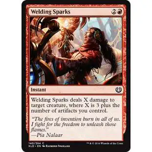 MtG Trading Card Game Kaladesh Common Welding Sparks #140