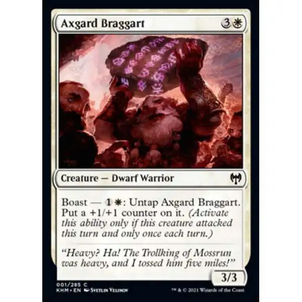 MtG Trading Card Game Kaldheim Common Foil Axgard Braggart #1