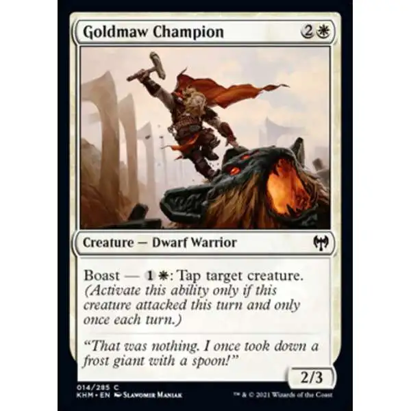 MtG Trading Card Game Kaldheim Common Foil Goldmaw Champion #14