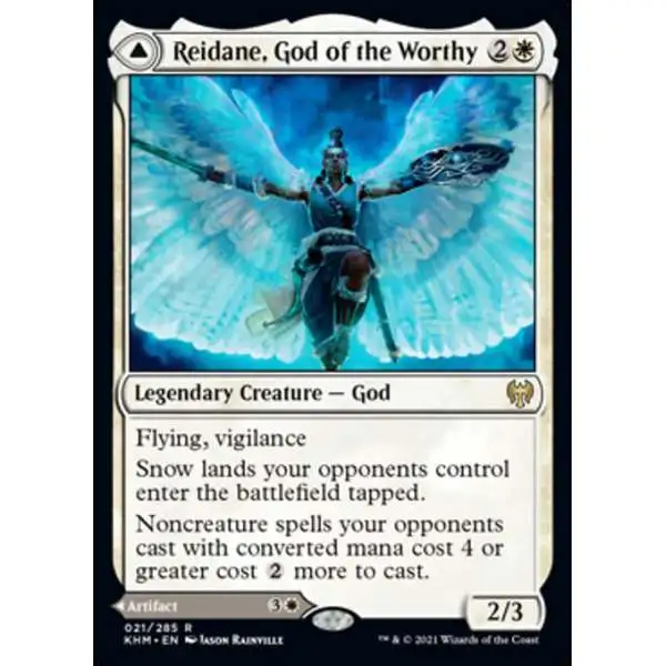 MtG Trading Card Game Kaldheim Rare Reidane, God of the Worthy // Valkmira, Protector's Shield #21