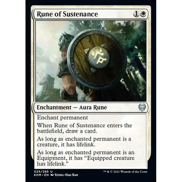 MtG Trading Card Game Kaldheim Uncommon Rune of Sustenance #25