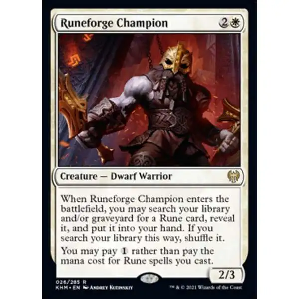 MtG Trading Card Game Kaldheim Rare Runeforge Champion #26