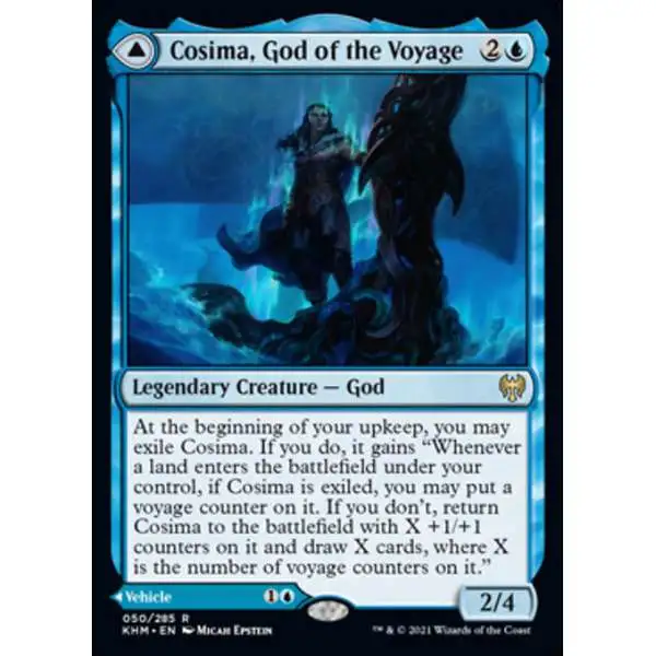 MtG Trading Card Game Kaldheim Rare Cosima, God of the Voyage // The Omenkeel #50