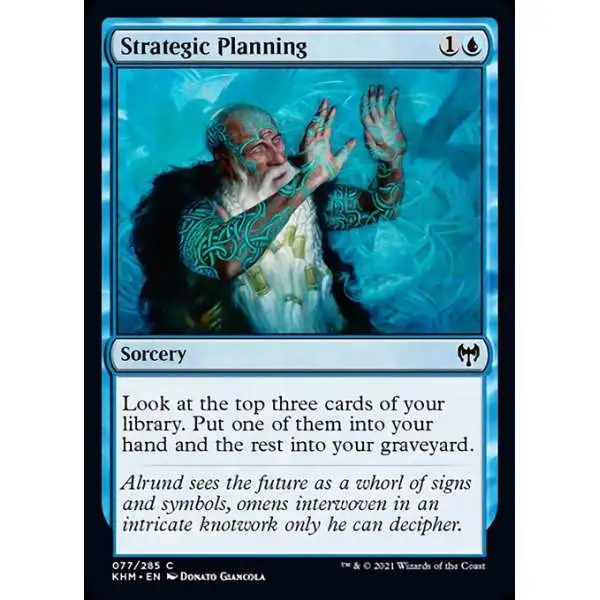 MtG Trading Card Game Kaldheim Common Foil Strategic Planning #77
