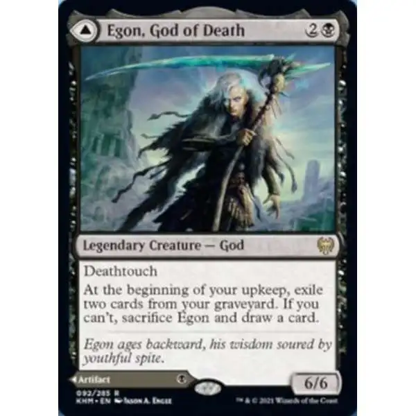 MtG Trading Card Game Kaldheim Rare Egon, God of Death // Throne of Death #92