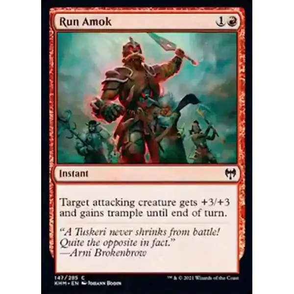 MtG Trading Card Game Kaldheim Common Run Amok #147