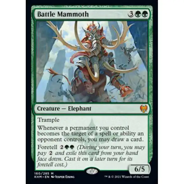 MtG Trading Card Game Kaldheim Mythic Rare Battle Mammoth #160