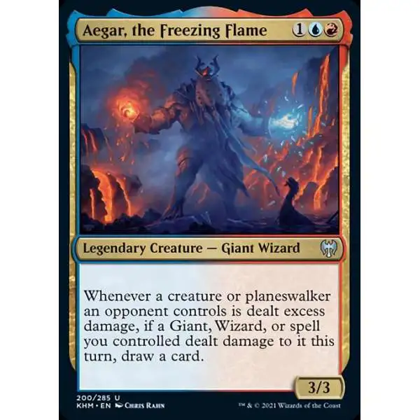 MtG Trading Card Game Kaldheim Uncommon Aegar, the Freezing Flame #200