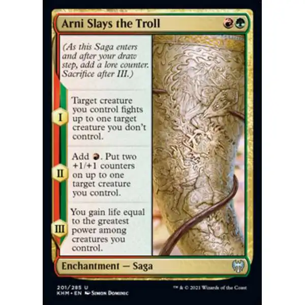 MtG Trading Card Game Kaldheim Uncommon Arni Slays the Troll #201