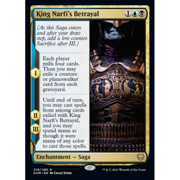 MtG Trading Card Game Kaldheim Rare King Narfi's Betrayal #219