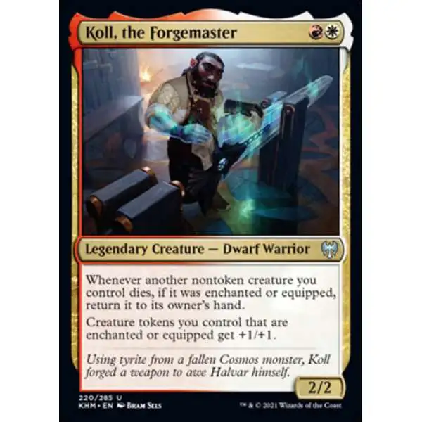 MtG Trading Card Game Kaldheim Uncommon Koll, the Forgemaster #220