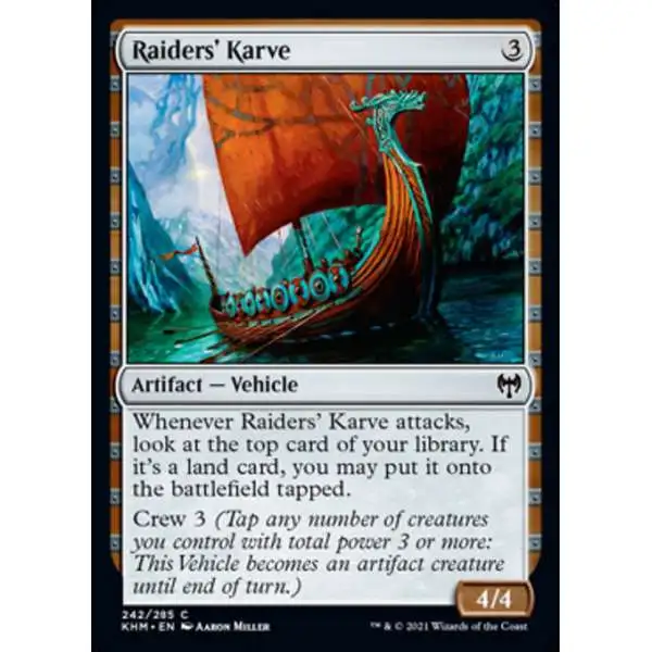 MtG Trading Card Game Kaldheim Common Raiders' Karve #242