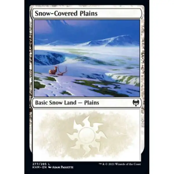 MtG Trading Card Game Kaldheim Common Snow-Covered Plains #277