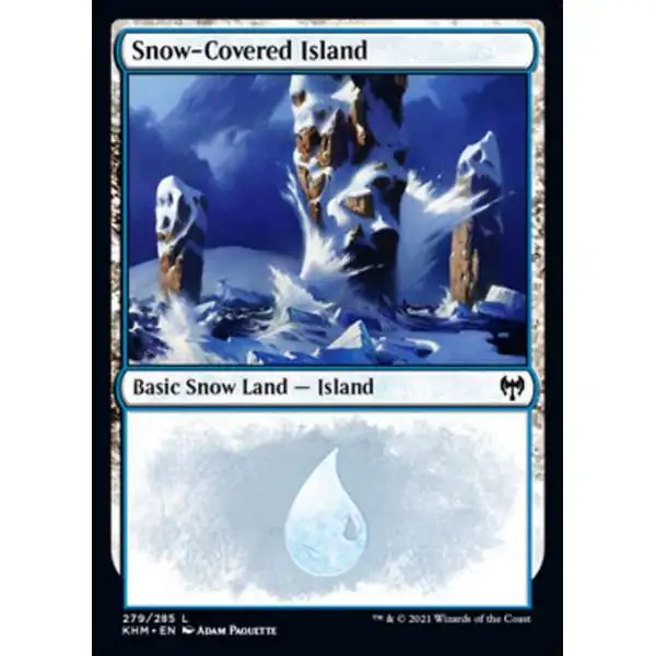 MtG Trading Card Game Kaldheim Common Snow-Covered Island #279 [#279]