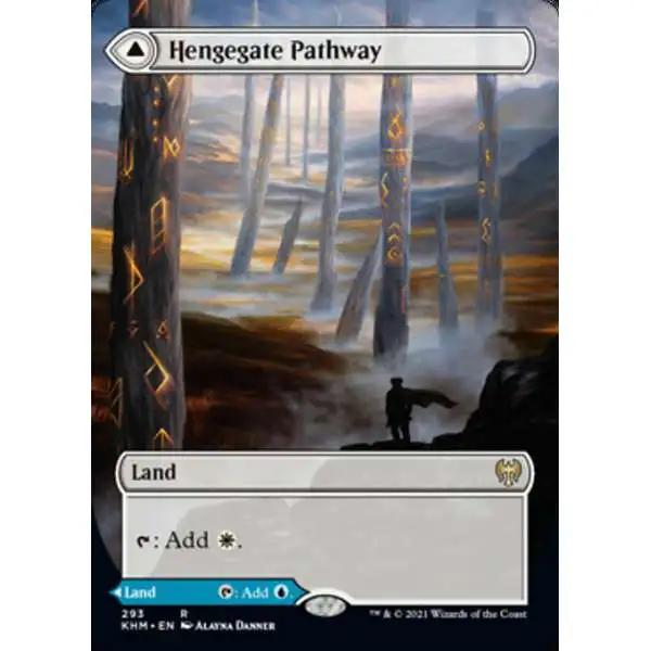 MtG Trading Card Game Kaldheim Rare Hengegate Pathway // Mistgate Pathway #293 [Alternate Art Borderless]