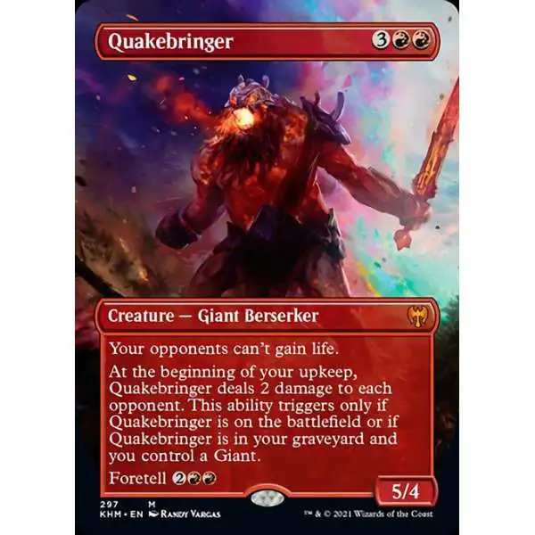 MtG Trading Card Game Kaldheim Mythic Rare Quakebringer #297 [FOIL Alternate Art Borderless]