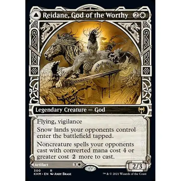 MtG Trading Card Game Kaldheim Rare Reidane, God of the Worthy // Valkmira, Protector's Shield #300 [Showcase]
