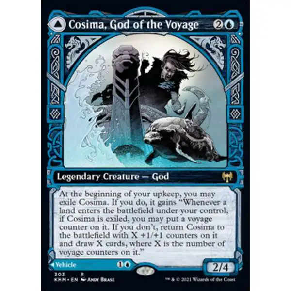 MtG Trading Card Game Kaldheim Rare Cosima, God of the Voyage // The Omenkeel #303 [Showcase]