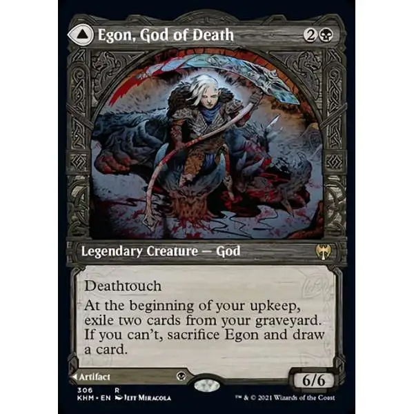 MtG Trading Card Game Kaldheim Rare Egon, God of Death // Throne of Death #306 [Showcase]