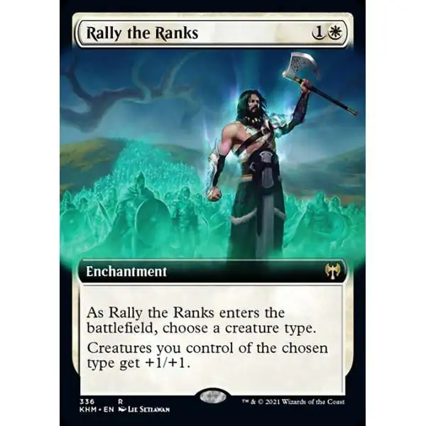 MtG Trading Card Game Kaldheim Rare Rally the Ranks #336 [Extended Art]