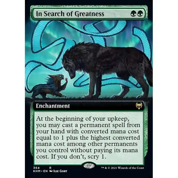 MtG Trading Card Game Kaldheim Rare In Search of Greatness #364 [Extended Art]