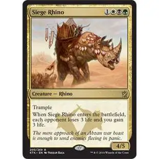 MtG Khans of Tarkir Rare Foil Siege Rhino #200