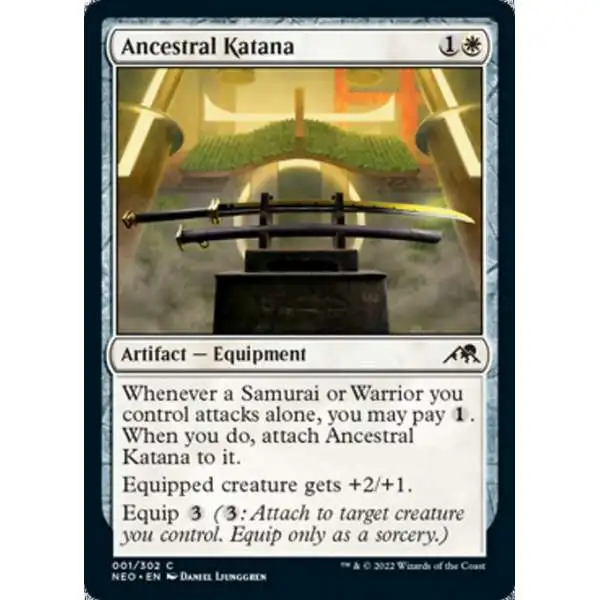 MtG Trading Card Game Kamigawa Neon Dynasty Common Ancestral Katana #1