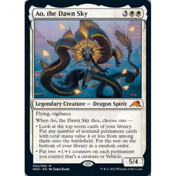 MtG Trading Card Game Kamigawa Neon Dynasty Mythic Rare Ao, the Dawn Sky #2