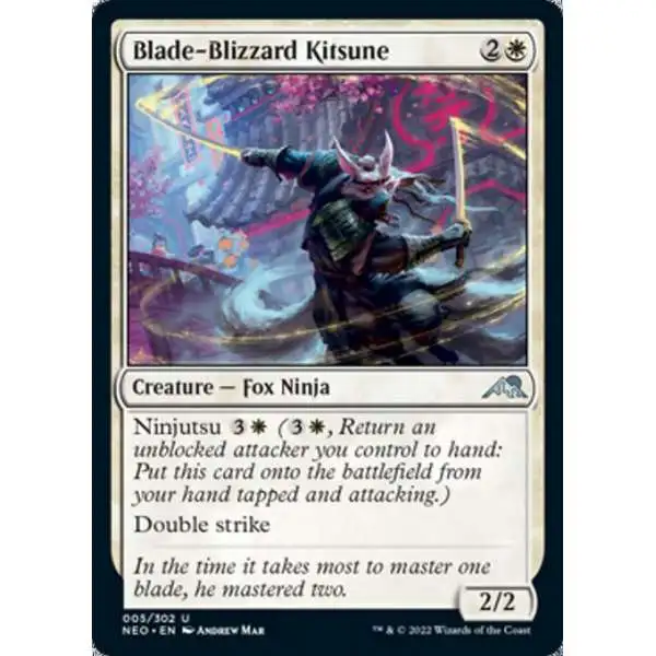 MtG Trading Card Game Kamigawa Neon Dynasty Uncommon Blade-Blizzard Kitsune #5