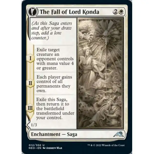 MtG Trading Card Game Kamigawa Neon Dynasty Uncommon The Fall of Lord Konda // Fragment of Konda #12