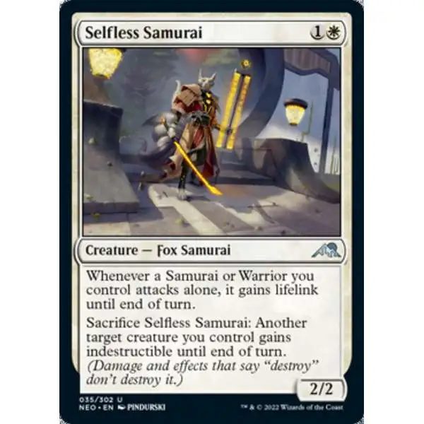 MtG Trading Card Game Kamigawa Neon Dynasty Uncommon Selfless Samurai #35