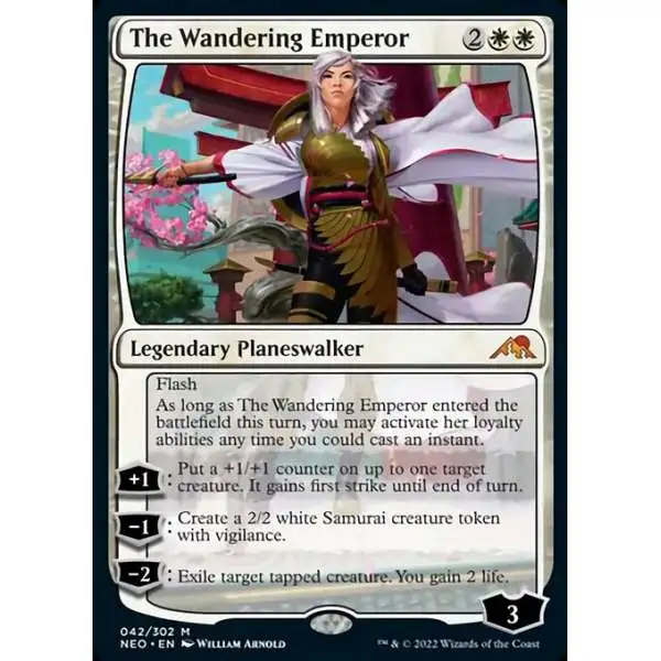 MtG Trading Card Game Kamigawa Neon Dynasty Mythic Rare Foil The Wandering Emperor #42