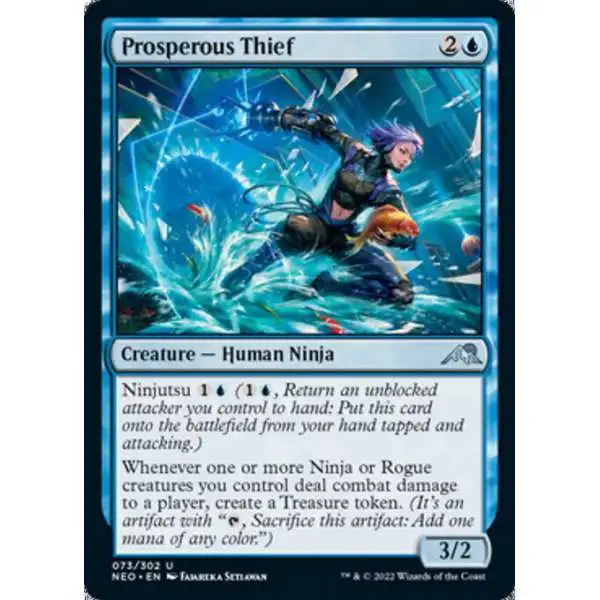 MtG Trading Card Game Kamigawa Neon Dynasty Uncommon Prosperous Thief #73