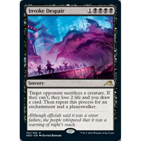 MtG Trading Card Game Kamigawa Neon Dynasty Rare Foil Invoke Despair #101