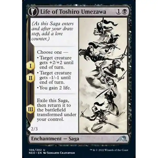 MtG Trading Card Game Kamigawa Neon Dynasty Uncommon Life of Toshiro Umezawa // Memory of Toshiro #108