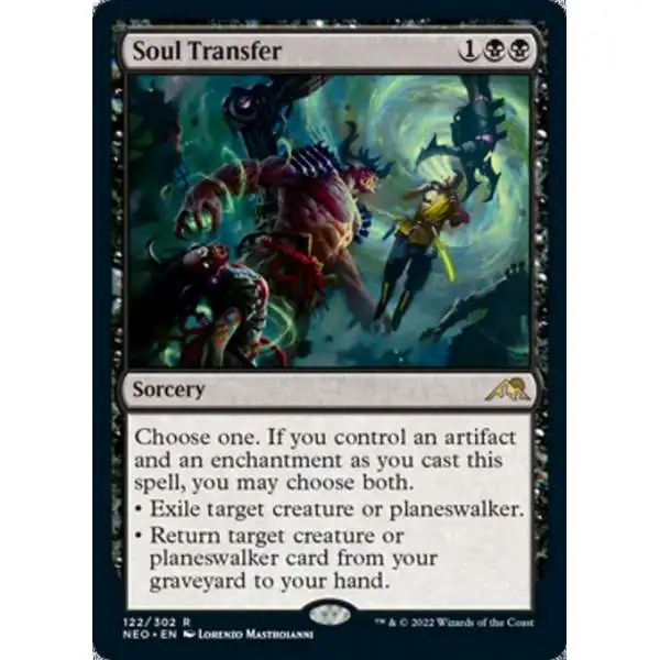 MtG Trading Card Game Kamigawa Neon Dynasty Rare Foil Soul Transfer #122
