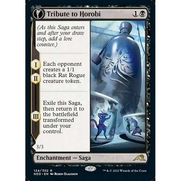 MtG Trading Card Game Kamigawa Neon Dynasty Rare Tribute to Horobi // Echo of Death's Wail #124