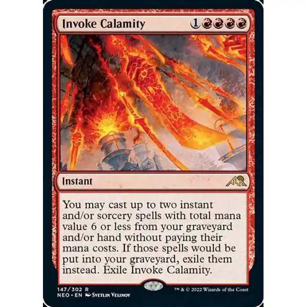MtG Trading Card Game Kamigawa Neon Dynasty Rare Foil Invoke Calamity #147